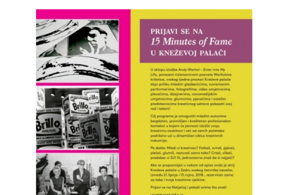 Natječaj „15 MINUTES OF FAME“ 